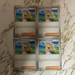 4x Lillie's Determination 119/132 Mega Evolution - Pokemon TCG - playset - Image 1