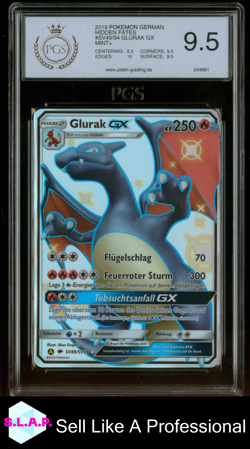 GLURAK GX 2019 POKEMON GERMAN HIDDEN FATES SV49/94 PGS 9.5 - Image 1