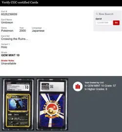 ✨Umbreon 2000 Pokemon Japanese Crossing the Ruins 197 Holo CGC 10 💥LOW POP🔥 - Image 4