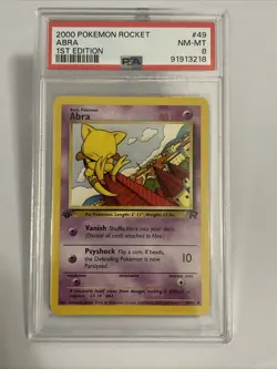 Pokemon: Team Rocket 1st Edition 2000: Abra 49/82 PSA 8 NM - Mint Vintage - Image 1