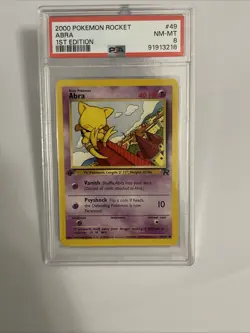 Pokemon: Team Rocket 1st Edition 2000: Abra 49/82 PSA 8 NM - Mint Vintage - Image 2