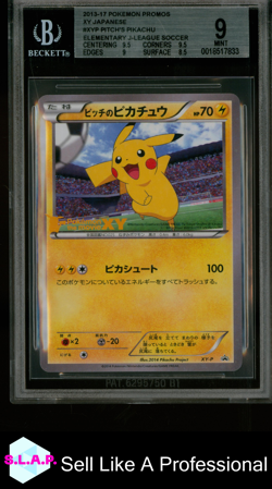 PITCH'S PIKACHU POKEMON - ELEMENTARY J-LEAGUE SOCCER XY-P 2014 JAP BGS 9 - Image 1