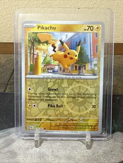 Pikachu Common Reverse Holo Lightning PALDEAN FATES Pokemon TCG Card 018/091 - Image 1