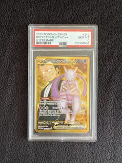 Pokemon Team Rockets Mewtwo EX Card 240/182 PSA 10 Gem Mint - Destined Rivals - Image 1