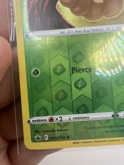 001/198 Weedle | Common Reverse Holo | Pokemon Trading Card Chilling Reign TCG - Image 5