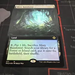 Misty Rainforest FOIL Extended Art LP WOTC MtG Modern Horizons 2 - Image 2