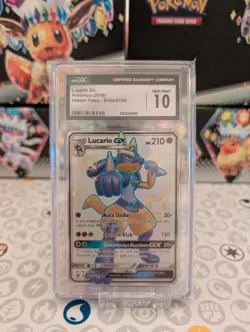 Pokemon Lucario GX SV64/SV94 CGC Mint 10 Hidden Fates Shiny Vault Full Art - Image 1