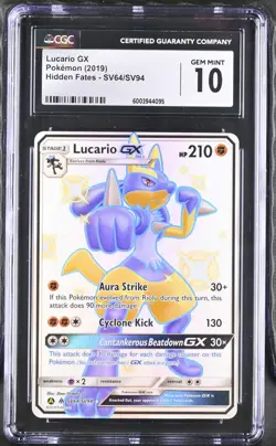 Pokemon Lucario GX SV64/SV94 CGC Mint 10 Hidden Fates Shiny Vault Full Art - Image 2