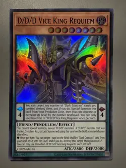 YUGIOH D/D/D VICE KING REQUIEM ASIA ENGLISH EDITION CR09-AE014 SUPER RARE - Image 1