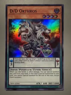 YUGIOH D/D ORTHROS (PENDULUM) ASIA ENGLISH EDITION CR09-AE006 SUPER RARE - Image 1