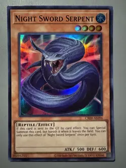 YUGIOH NIGHT SWORD SERPENT ASIA ENGLISH EDITION CR09-AE096 SUPER RARE - Image 1