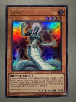 YUGIOH LAMIA (EFFECT DARK) ASIA ENGLISH EDITION CR09-AE097 ULTRA RARE - Image 1