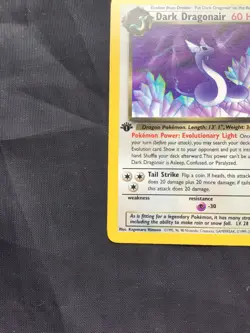 Pokemon Cards: Team Rocket 1st Edition Uncommon: Dark Dragonair 33/82 - Image 5