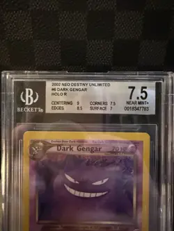 2002 Pokemon Neo Destiny Dark Gengar Holo #6 BGS 7.5 NM- Vintage WOTC TCG Card - Image 2