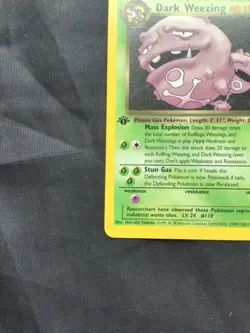 Pokemon Cards: Team Rocket 1st Edition Rare: Dark Weezing 31/82 - Image 5