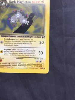 Pokemon Cards: Team Rocket 1st Edition Rare: Dark Magneton 28/82 - Image 4