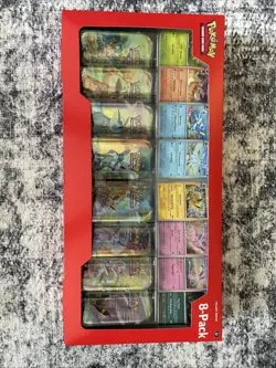 SEALED Pokemon Prismatic Evo 8 Mini Tins w/ Promo Cards Costco *DESCRIPTION* - Image 1