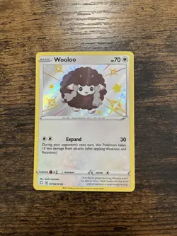 Wooloo SHINY SV103/SV122 Shining Fates NM Holo Foil Rare Pokemon Card - Image 1