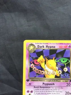 Pokemon Cards: Team Rocket 1st Edition Rare: Dark Hypno 26/82 - Image 2