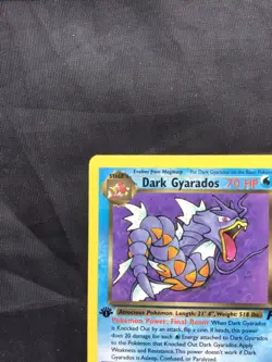 Pokemon Cards: Team Rocket 1st Edition Rare: Dark Gyarados 25/82 - Image 2