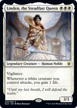 x1 Linden, the Steadfast Queen R MTG Throne of Eldraine M/NM, English - Image 1