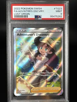 2022 Pokemon SWSH Adventurer's Discovery Full Art Lost Origin #TG23 PSA 9 MINT - Image 1