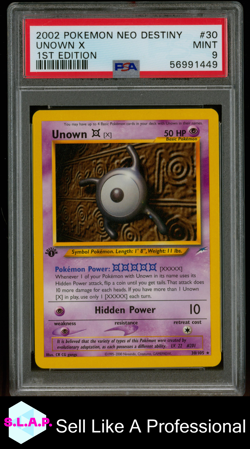 UNOWN X 1ST EDITION POKEMON NEO DESTINY 2002 30 PSA 9 - Image 1