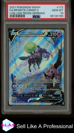 FA/RPNRTR-CRNSP.V CHILLING REIGN-GER POKEMON SWSH CHILLING REIGN 2021 172 PSA 10 - Image 1