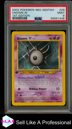 UNOWN W 1ST EDITION POKEMON NEO DESTINY 2002 29 PSA 9 - Image 1