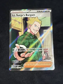 Pokemon Mega Evolution LT. SURGE'S BARGAIN Ultra Rare Holo #170/132 - Image 1
