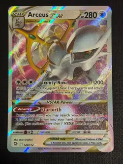 2022 POKEMON BRILLIANT STARS ARCEUS VSTAR 123/172 FULL ART HOLO - Image 1