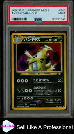 TYRANITAR-HOLO POKEMON JAPANESE NEO 2 2000 248 PSA 9 - Image 1