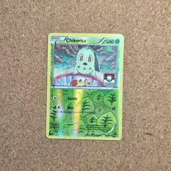 Pokemon League Stamp Chikorita 1/122 Reverse Foil XY Breakpoint Card *B2 - Image 1