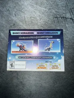 POKEMON SCARLET / VIOLET -SHINY MIRAIDON OR SHINY KORAIDON CODE CARD UNSCRATCHED - Image 1