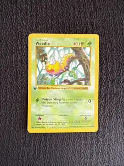 1999 Pokemon TCG Base Set Weedle Card #69/102 1st Edition Shadowless - Image 1
