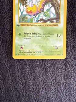 1999 Pokemon TCG Base Set Weedle Card #69/102 1st Edition Shadowless - Image 2
