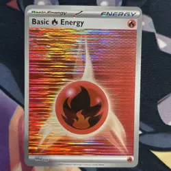 2025 Pokemon TCG Basic Fire Energy 018 Black Bolt White Flare Holo Card NM - Image 1