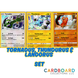 Tornadus, Thundurus & Landorus 3 Card Holo Pokemon Set - Legendary Rare Pokemon - Image 1