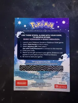 Pokemon Scarlet & Violet Shiny Koraidon OR Shiny Miraidon Gamestop Promo Card - Image 2