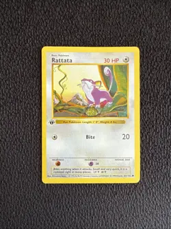 Pokemon Rattata 61/102 1st Edition Shadowless Base Set Card - Image 1
