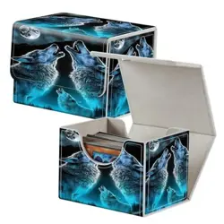 Card Deck Box for MTG Cards,100+ Single Sleeved Cards Howling Wolf / Moon - Image 1