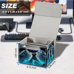Card Deck Box for MTG Cards,100+ Single Sleeved Cards Howling Wolf / Moon - Image 3