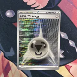 Pokemon Basic Energy Card - Metal Type Holofoil - White Flare- SVE 024 - Image 1