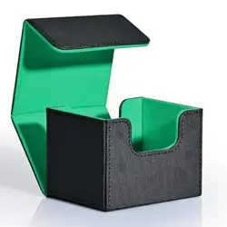 ZLCA Card Deck Box for Trading Cards, MTG A-Horizontal A1-Black& Dark Green - Image 2