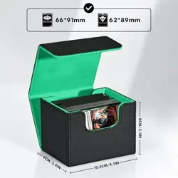 ZLCA Card Deck Box for Trading Cards, MTG A-Horizontal A1-Black& Dark Green - Image 3