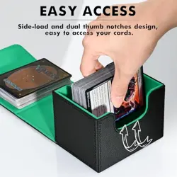 ZLCA Card Deck Box for Trading Cards, MTG A-Horizontal A1-Black& Dark Green - Image 4