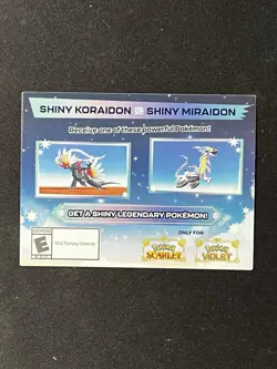 Shiny Koraidon Or Miraidon Pokemon Scarlet Violet Code Card - Gamestop - Image 1