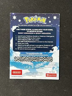 Shiny Koraidon Or Miraidon Pokemon Scarlet Violet Code Card - Gamestop - Image 2