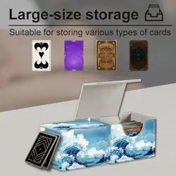 High-Capacity Art Deco Card Deck Box - Ideal Trading 4.1x3.5x3.15 inch Sea Wave - Image 3