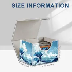 High-Capacity Art Deco Card Deck Box - Ideal Trading 4.1x3.5x3.15 inch Sea Wave - Image 4